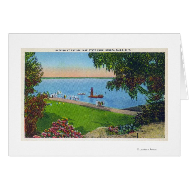 Zwemwaterscène in het natuurpark van het meer van  (Voorkant Horizontaal)