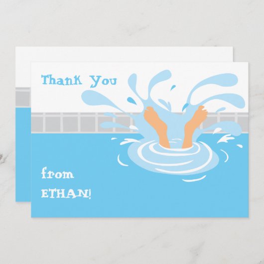 Zwemzwembad: dank je wel notitiekaartje (Voorkant / Achterkant)