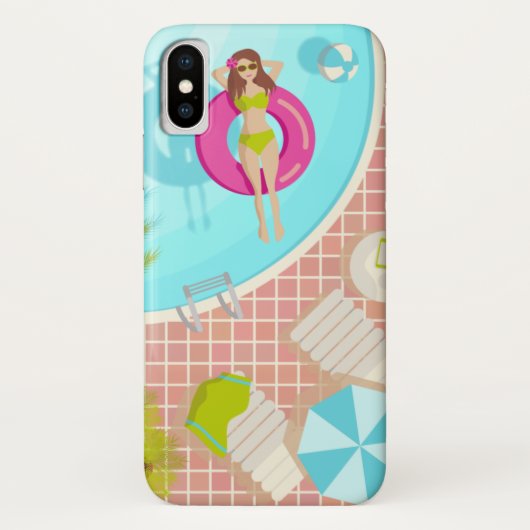 Zwemzwembad meisje op strand bikini Case-Mate iPhone case (Achterkant)