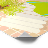 Zwemzwembad meisje op strand bikini poster (Hoek)