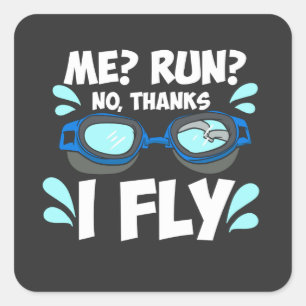 zwemzwemmen vierkante sticker