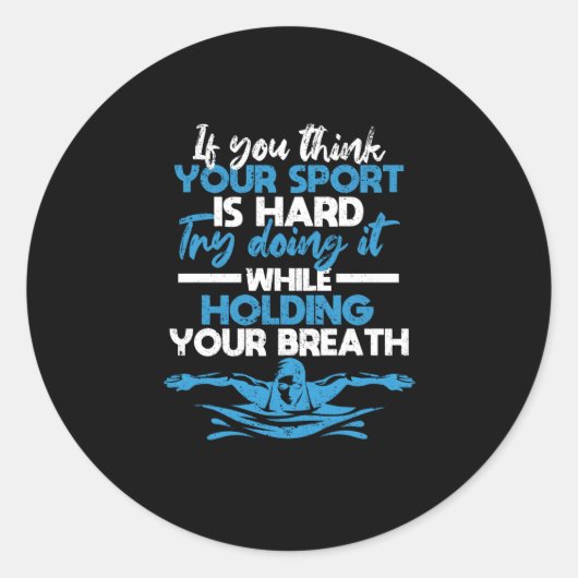 Zwemzwemmer grappig zwemsport ronde sticker (Voorkant)