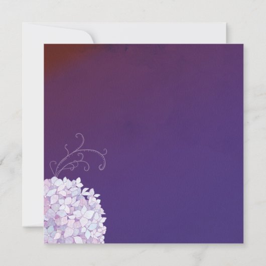Zwenk Hydrangeas Deep Paars Vrijgezellenfeest Kaart (Achterkant)