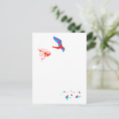 zwenkduif briefkaart (Staand voorkant)