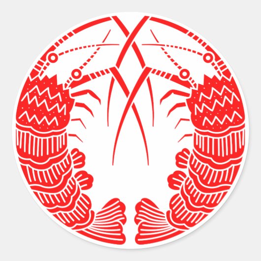 Zwerende kreeften ronde sticker (Voorkant)