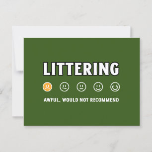 Zwerfafval 1 ster rating Earth Day Briefkaart