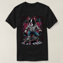Zwerfhond rijdt op een Skateboard T-shirt