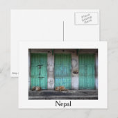 Zwerfhonden aan de voorzijde, groen, wit briefkaar briefkaart (Voorkant / Achterkant)