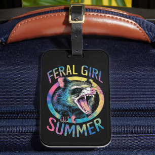 Zwerfmeisje Zomer Opossum Tie Dye Wasbeer Bagagelabel