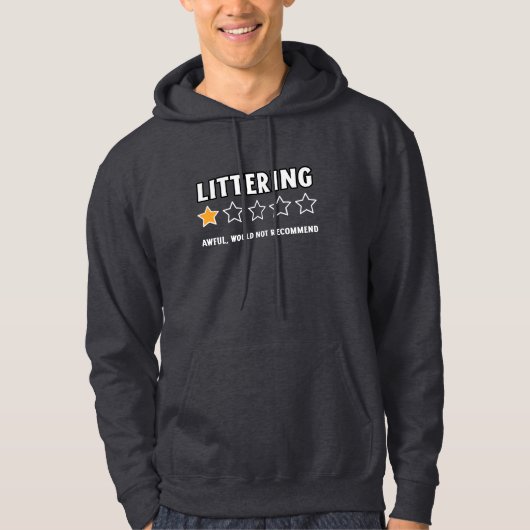 Zwerfvuil 1 Sterrenrating Earth Day 2024 Hoodie (Voorkant)