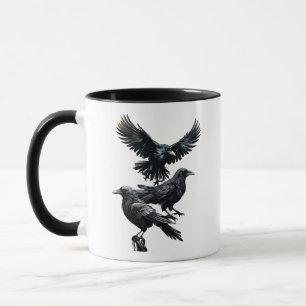Zwerm kraaien Corvid Bird Logo Mok