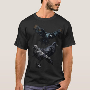 Zwerm kraaien Corvid Bird Logo T-shirt