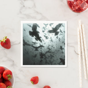 Zwerm kraaien, raven servet