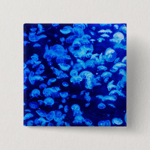 zwerm van kwallen vierkante button 5,1 cm