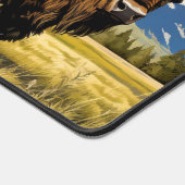 Zwervende Bizon Illustratie Bureaumat (Hoek)