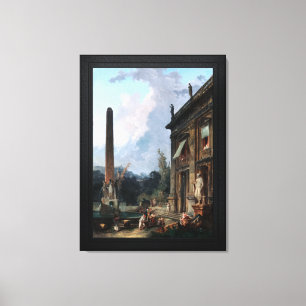 Zwervende Minstrelen door Hubert Robert Canvas Afdruk