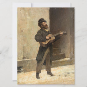 Zwervende muzikant met een gitaar (door Induno) Kaart