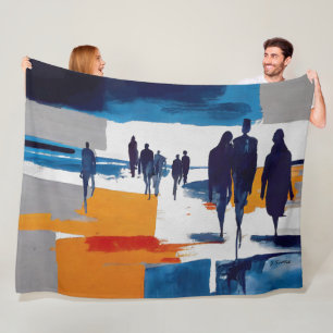 Zwervers na de storm – Abstracte figuren Fleece Deken