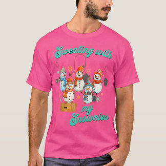 Zweten met mijn Snowmies Gewichtheffen Bodybuildi T-shirt