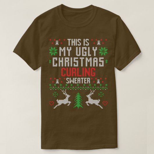 Zwetende kersttrui t-shirt (Design voorkant)
