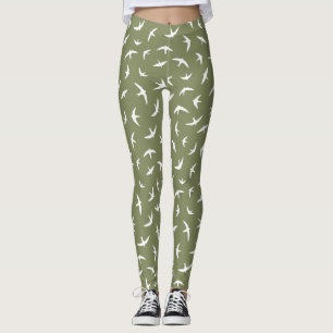 Zwets en draai de Groene Witte BirdDruk van Zwets Leggings