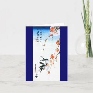 Zwets- en Perzikbloesems Hiroshige Fine Art Kaart