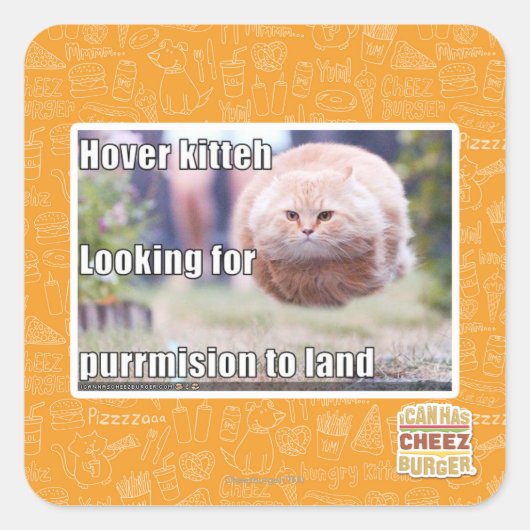 Zweven kitter vierkante sticker (Voorkant)