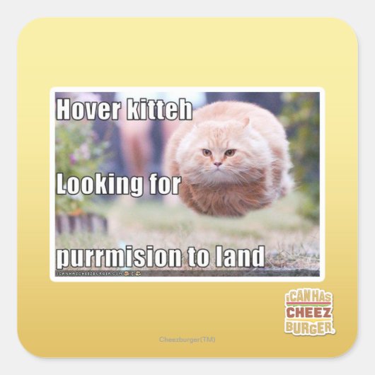 Zweven kitter vierkante sticker (Voorkant)