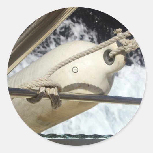 Zweven op een boot bij Zee Stickers (Voorkant)