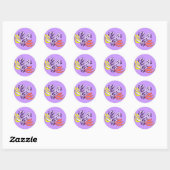 Zwevend hart ronde sticker (Vel)