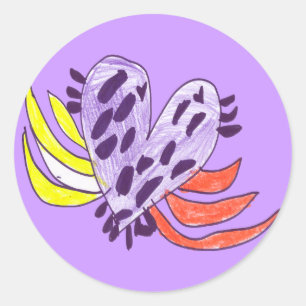 Zwevend hart ronde sticker