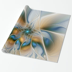 Zwevende, abstracte fantasie fractale kunst in bla cadeaupapier