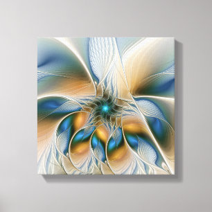 Zwevende, abstracte fantasie fractale kunst in bla canvas afdruk