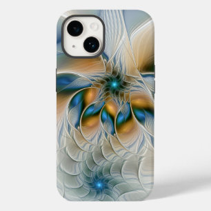 Zwevende, abstracte fantasie fractale kunst in bla Case-Mate iPhone 14 hoesje