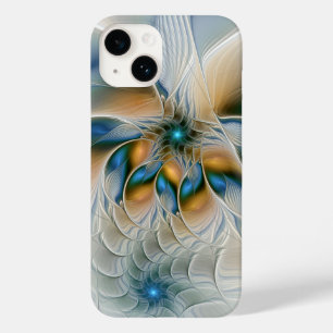 Zwevende, abstracte fantasie fractale kunst in bla Case-Mate iPhone 14 hoesje