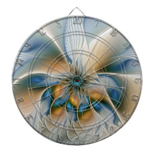 Zwevende, abstracte fantasie fractale kunst in bla dartbord