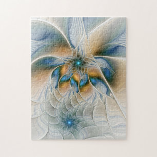 Zwevende, Abstracte Fantasie Fractale Kunst in Bla Legpuzzel
