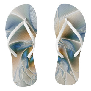 Zwevende, abstracte fantasie fractale kunst in bla teenslippers