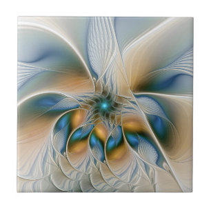 Zwevende, abstracte fantasie fractale kunst in bla tegeltje