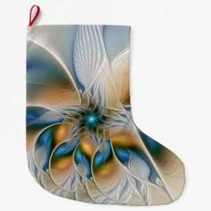 Zwevende, Abstracte Fantasie Fractale Kunst Met Bl Grote Kerstsok