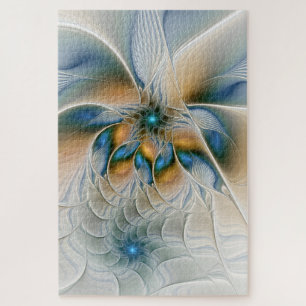 Zwevende, Abstracte Fantasie Fractale Kunst Met Bl Legpuzzel