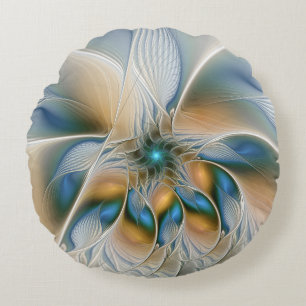 Zwevende, Abstracte Fantasie Fractale Kunst Met Bl Rond Kussen