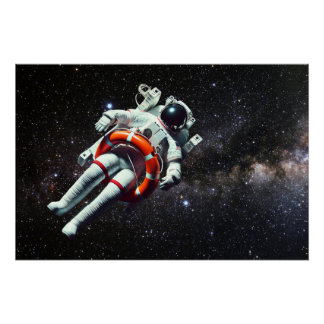 Zwevende astronaut perfect poster