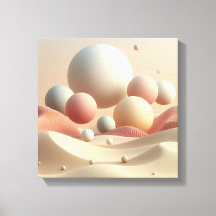 Zwevende Bollen Boven Minimalistische Abstracte Wo Canvas Afdruk