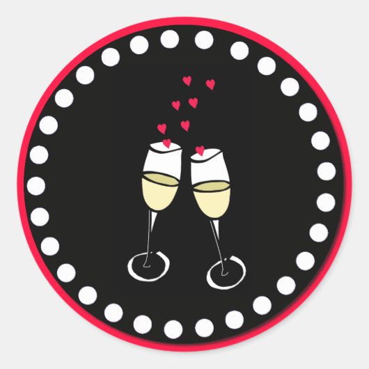 Zwevende harten bruiloft toast envelop Stickers (Voorkant)