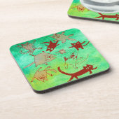 zwevende katten bier onderzetter (Linkerzijde)