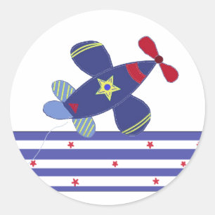 Zwevende Vliegtuig Ronde Sticker