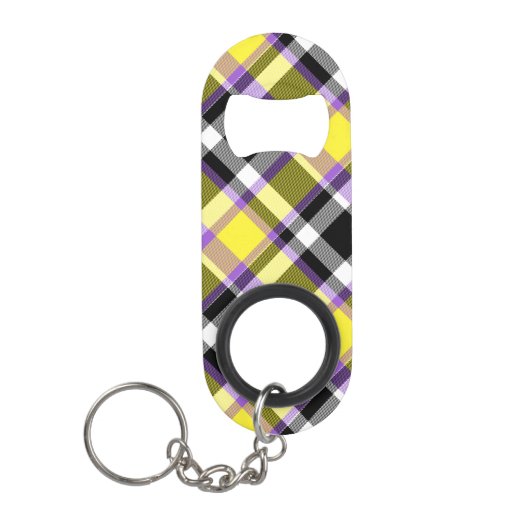 Zweverige Eclectische Boho Nonbinary Gestreepte Pr Mini Flessenopener (Voorkant)