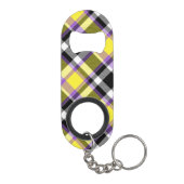 Zweverige Eclectische Boho Nonbinary Gestreepte Pr Mini Flessenopener (Achterkant)