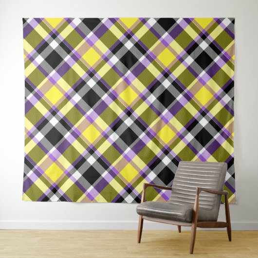 Zweverige Eclectische Boho Nonbinary Gestreepte Pr Wandkleed (In Situ (horizontaal))